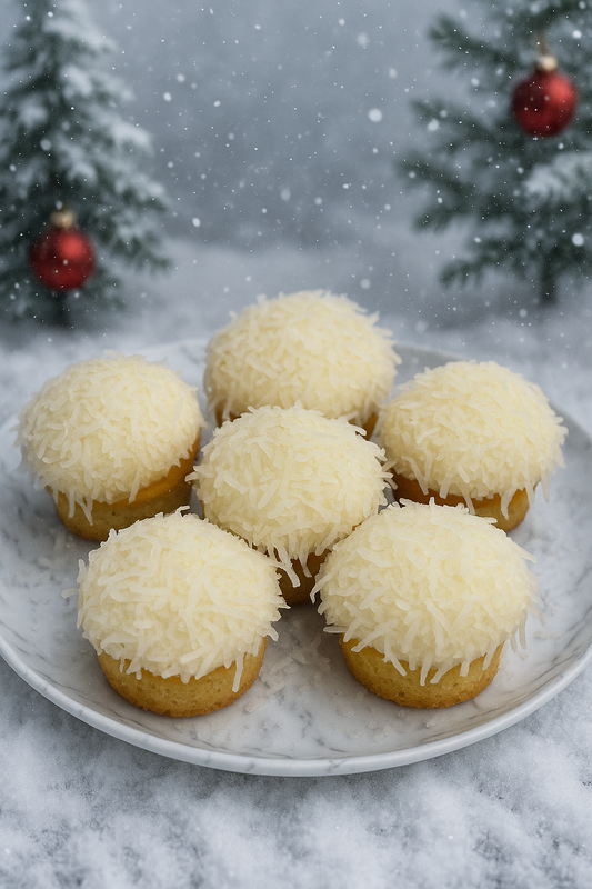 Christmas Coconut Snowy Cupcakes